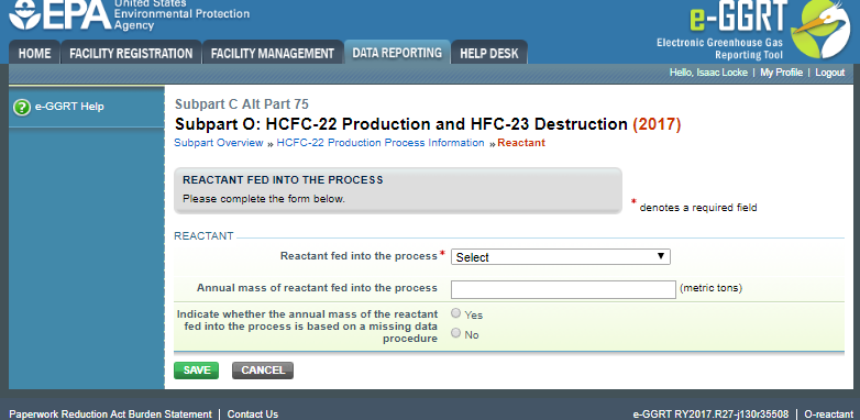 Image of Subpart O: HCFC-22 Production and HFC-23 Destruction webpage.